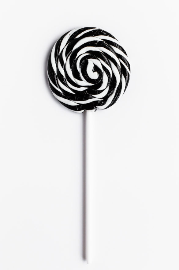 Black and white lollipop